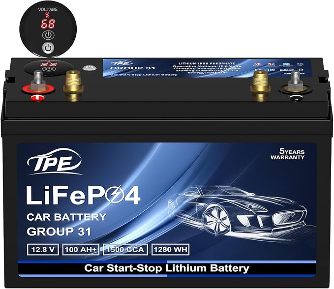TPE BCI Group31 Car Start Stop System LiFePO4 Lithium-ion Battery 12.8V 100AH - Image 2
