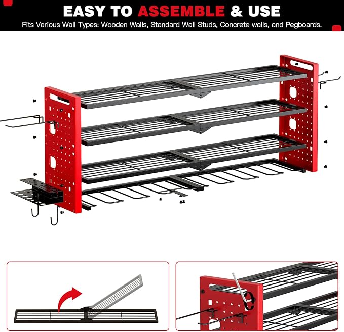 Power Tool Organizer Wall Mount, Cordless Drill Organizer, 4 Layers Large - Image 7