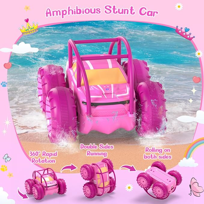 MaxTronic Amphibious Remote Control Car, Rechargeable RC Cars Toy 360° Flips - Image 5