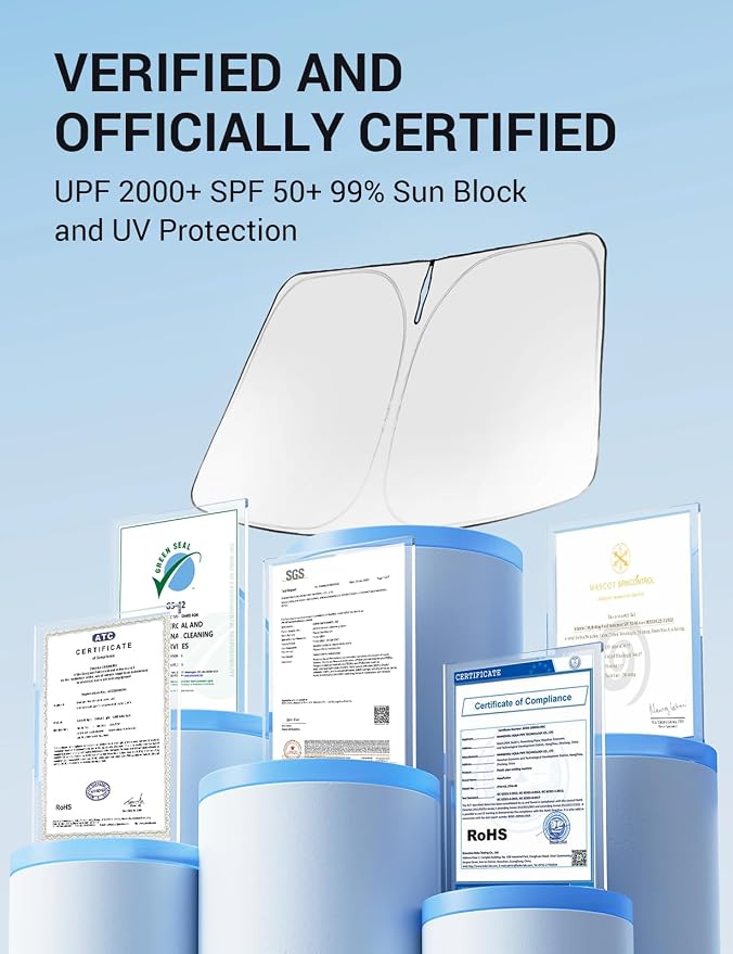 Proadsy for Tundra 2007-2021 Windshield Sun Shade 4-Layer Foldable Front - Image 7