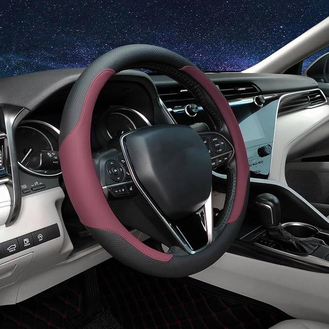 Steering Wheel Cover Standard Size Medium 14.5-15 inch, Breathable Microfiber - Image 2