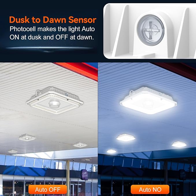 BBESTLED LED Canopy Light with Photocell, 36W 48W 60W Adjustable, ETL&DLC - Image 6