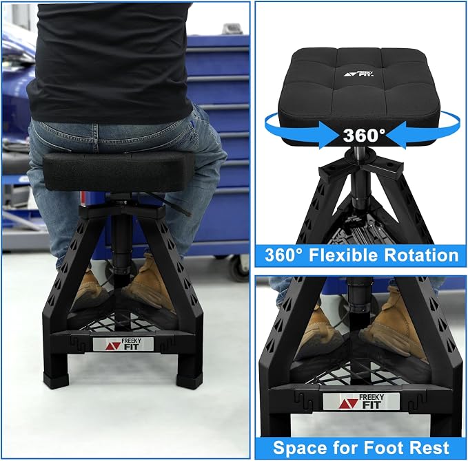 Adjustable Shop Stool, Garage Mechanic Stool Chair, Work Seat - Image 4