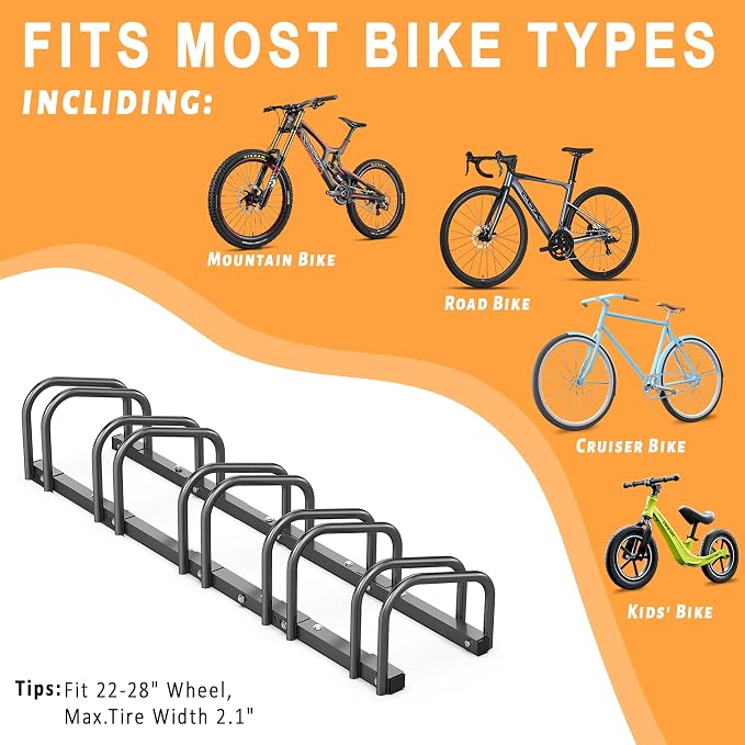 Ultrawall Bike Storage Rack for Garage, 5 Bikes Floor Bike Stand, Bicycle - Image 3
