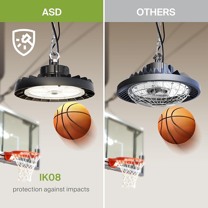 ASD LED High Bay UFO Light Fixture, Commercial Shop Lighting | 3CCT, IP69K - Image 7