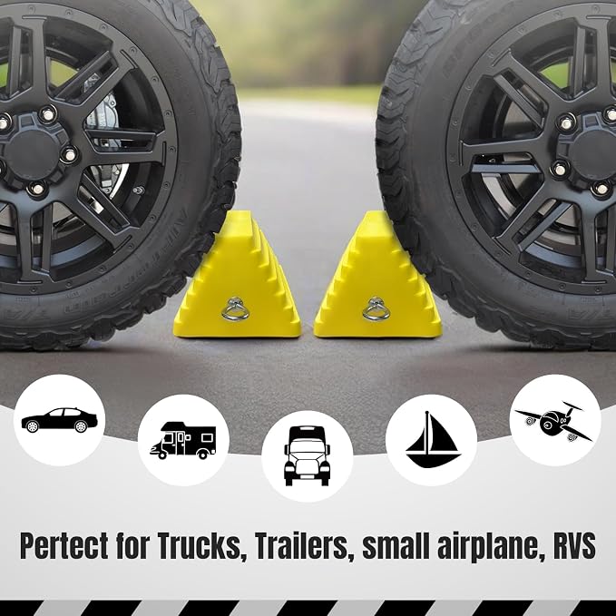 Premium 4 pcs Heavy Duty Wheel Tire Chocks, Vehicle Chocks - Image 4