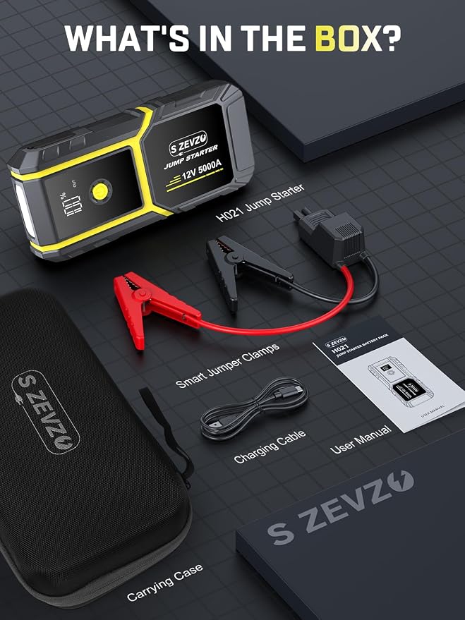 S ZEVZO H021 Car Jump Starter, Peak 5000A Jump Starter Battery Pack - Image 6