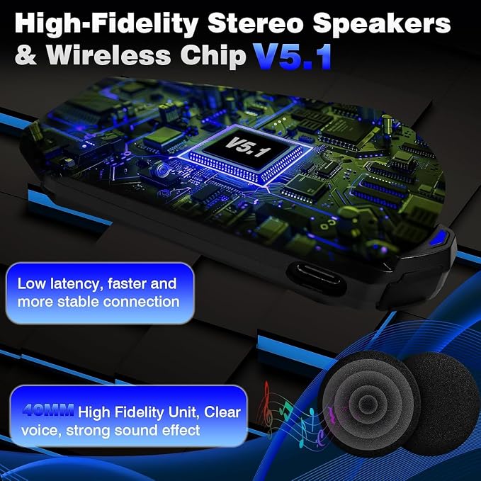 Motorcycle Helmet Headset, 8 Riders Intercom Headset Communication System - Image 5