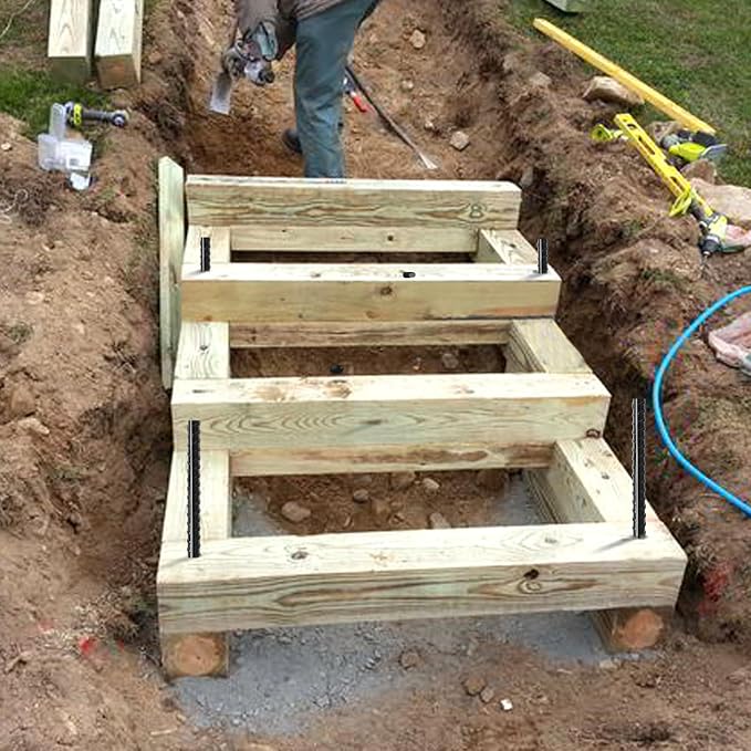 24 Inches Straight Rebar Stakes, 1/2" Diameter Steel Metal Stakes - Image 5