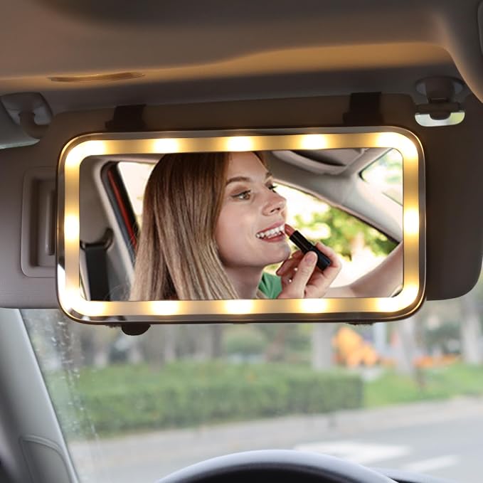 Car Visor Vanity Mirror with Light, LED Sun Visor Mirror, Truck Makeup Mirrors - Image 7