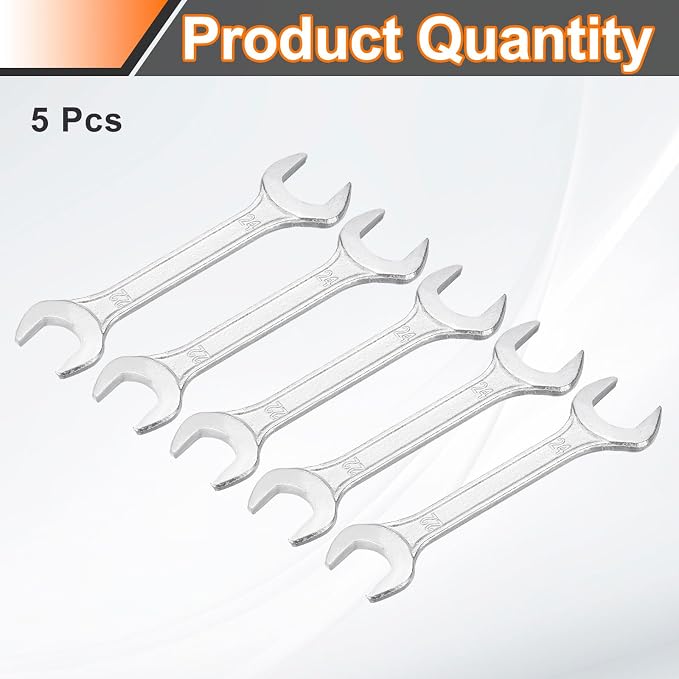 HARFINGTON 5pcs Double Open End Wrench 22mm x 24mm Metric 15 Degree Offset - Image 3