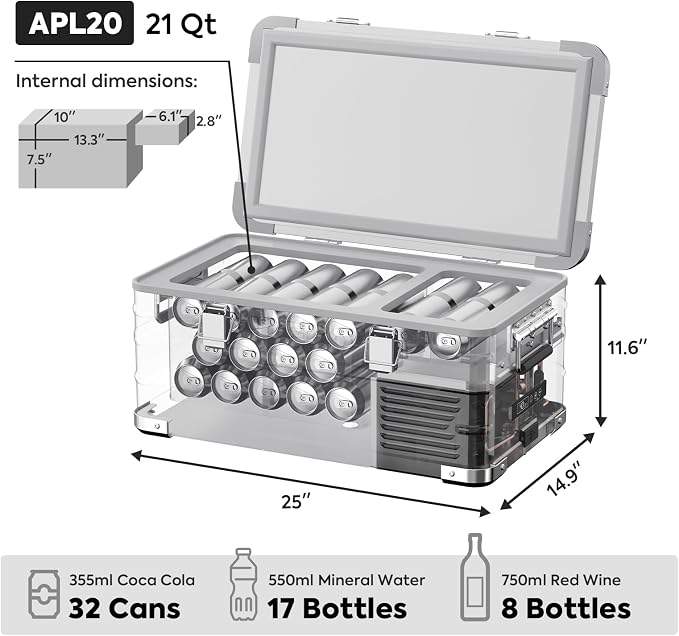 ICECO APL20 12 Volt Car Refrigerator, 21 Qts Light Duty Aluminum 12V Portable - Image 2