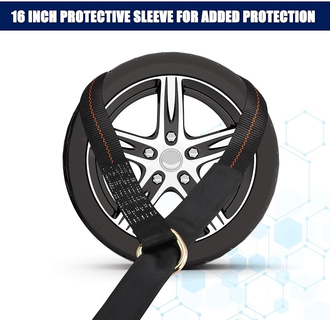 8Pack 2'' X 8ft Tow Truck Straps Lasso Wheel Lift Straps Lasso Tow Strap - Image 3