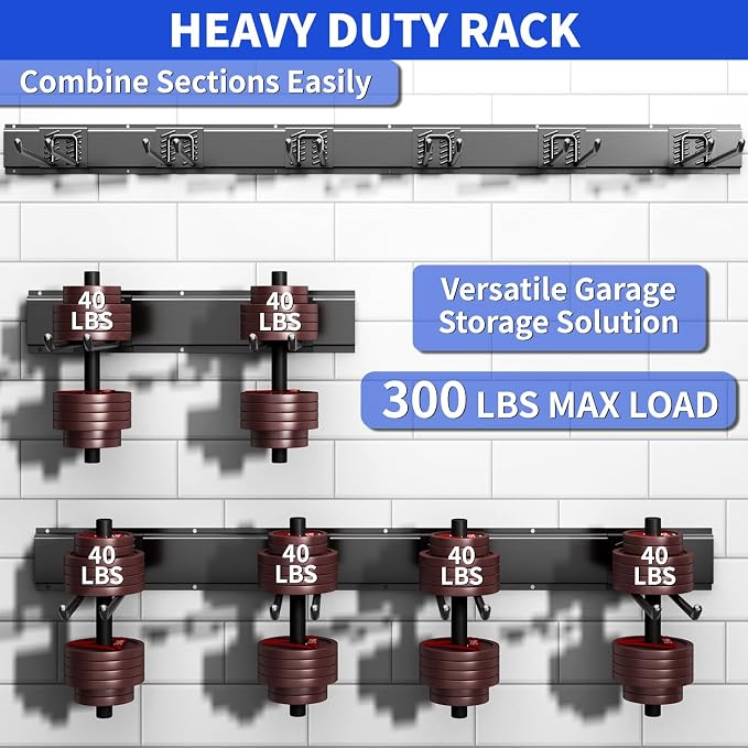 Garage Organization Tool Organizer Wall Mount, 48inch Heavy Duty Garden Tool - Image 2