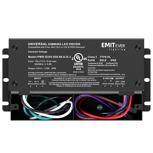 EMITEVER 30W Dimmable LED Driver, 24V Triac Dimmable Power Supply, AC to DC - Image 8