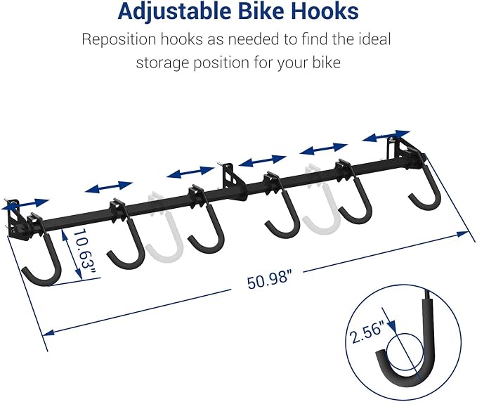 FLEXIMOUNTS 6 Bike Storage Rack, Heavy Duty Wall Mount Hanger - Image 2