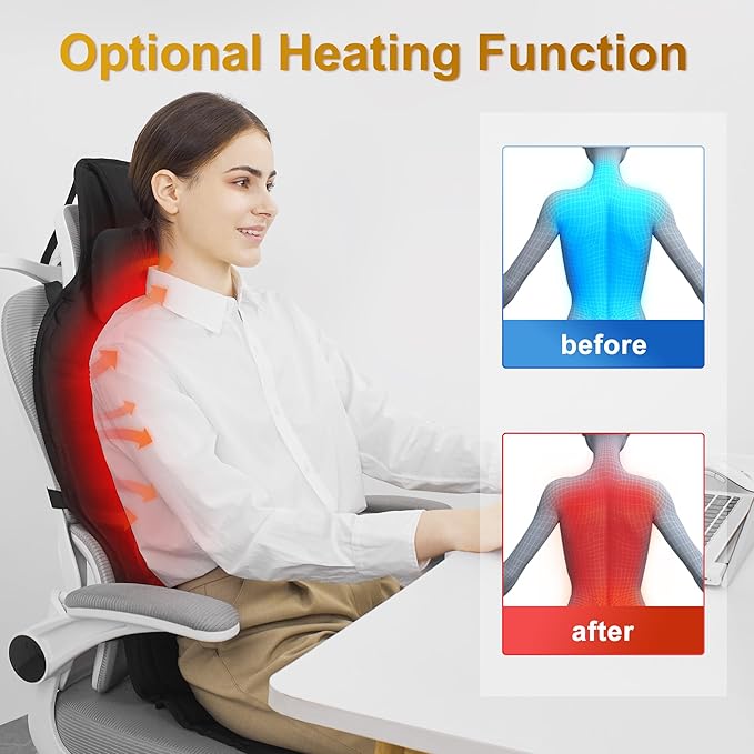Back Massager with Heat for Pain Relief Deep Tissue, Portable Chair Massager - Image 3