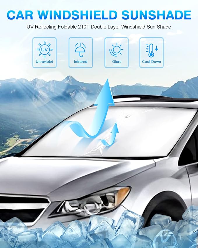 KUST Windshield Sun Shade for Subaru XV Crosstrek 2013–2017 Window Shade Sun - Image 2