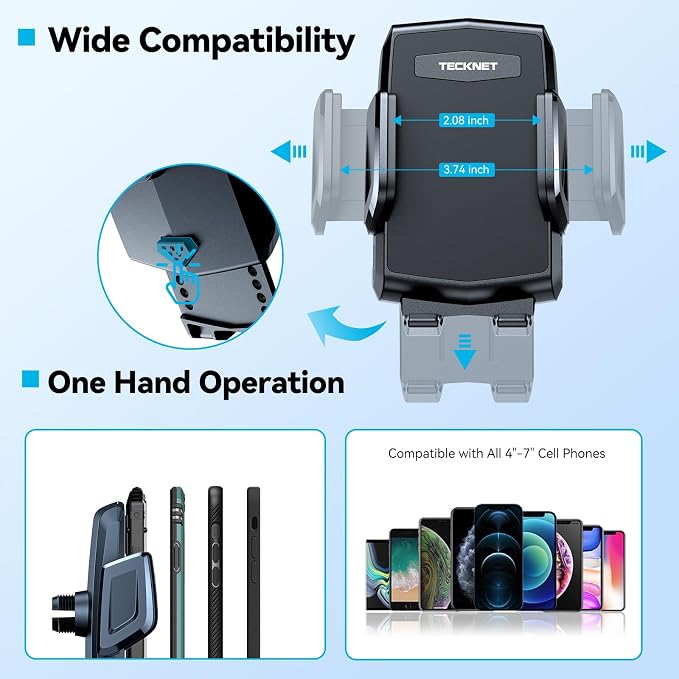 TECKNET Universal Car Cup Phone Holder – Adjustable Cradle Car Mount - Image 7