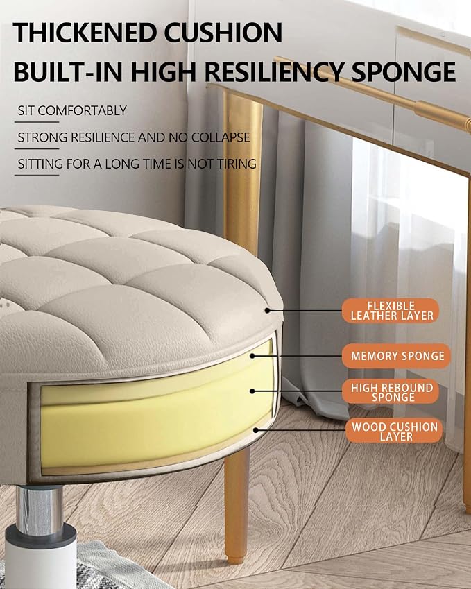 Small Chair Round Rolling Stool - Image 6