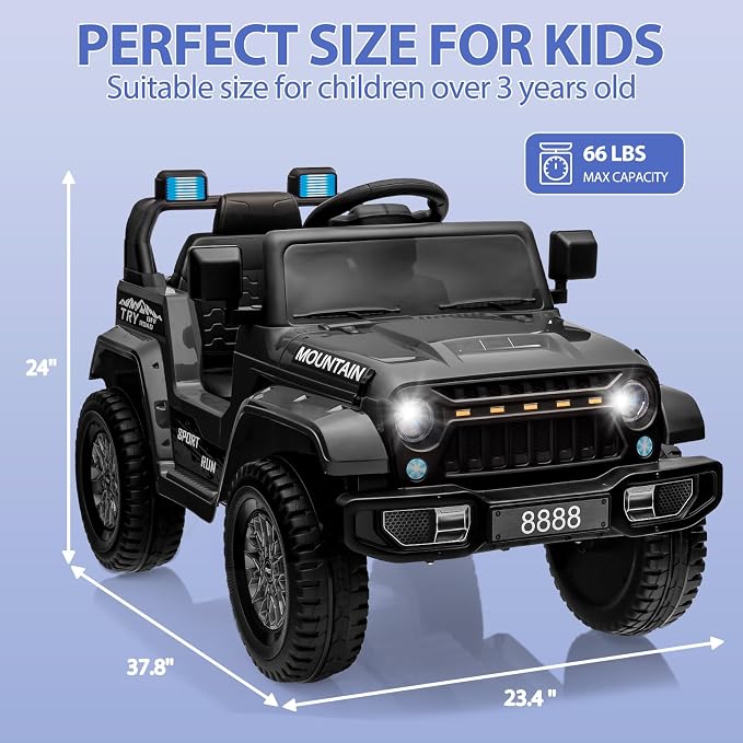 12V Kids Ride on Truck Car, 4 Wheeler Electric Vehicles - Image 4