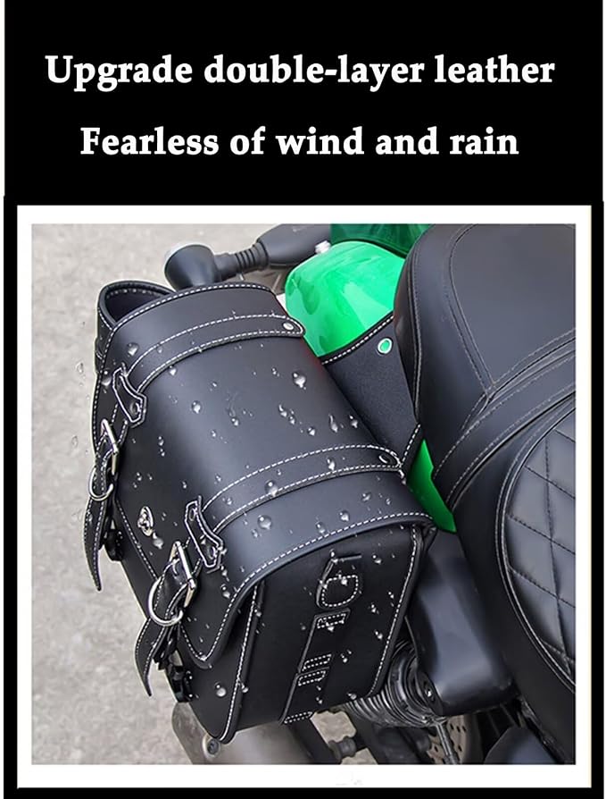 Motorcycle Saddlebags, Scooter Powersports Faux Leather Saddle Bags Motorcycles - Image 7