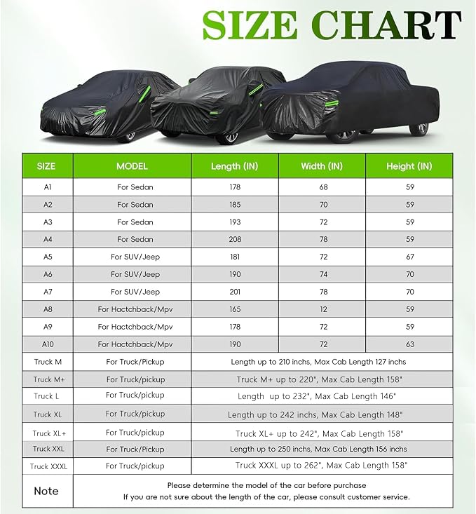 KouKou Car Cover Waterproof All Weather, 7 Layers Outdoor Car Covers - Image 6
