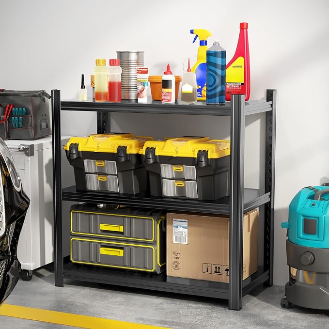 Metal Garage Shelving Unit, Heavy Duty 3-Tier 1050 LBS Loads Adjustable Storage - Image 2