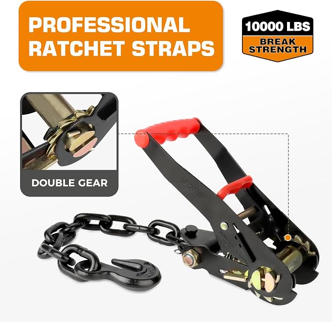 Kingfun Car Tie Down Straps for Trailers 4 Pack Lasso Straps - Image 2