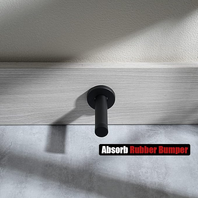 JQK Door Stopper Black, 304 Stainless Steel Thicken 1mm Sound Dampening Door - Image 6