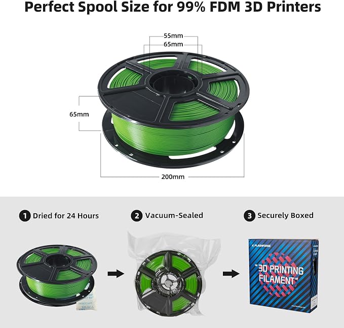 FLASHFORGE PLA Filament 1.75mm, 3D Printer Filament 1kg Spool, Dimensional - Image 6