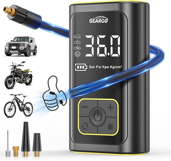 GEARGO Portable Tire Inflator Air Compressor 150PSI Cordless Air Pump by GEARGO