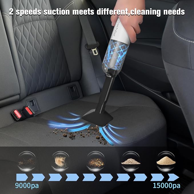 Mini Vacuum Cleaner Cordless 15000PA High Power, Handheld Car Vacuum, 5 in 1 - Image 2