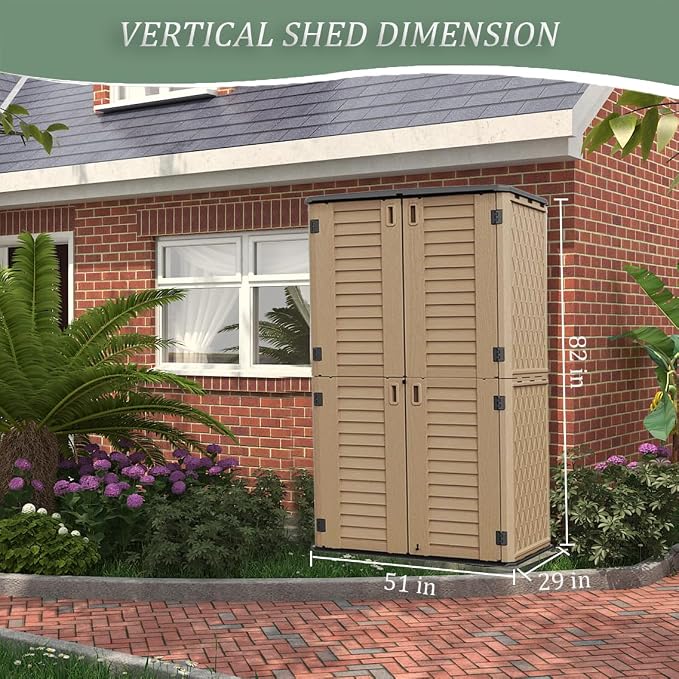 HOMSPARK Storage Shed Weather Resistance, Horizontal Storage Shed - Image 2