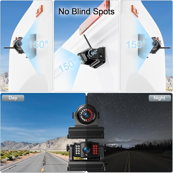 Fookoo HD 1080P 9" Magnetic Wireless Backup Camera, Rechargeable 2 Side View 2 - Image 6