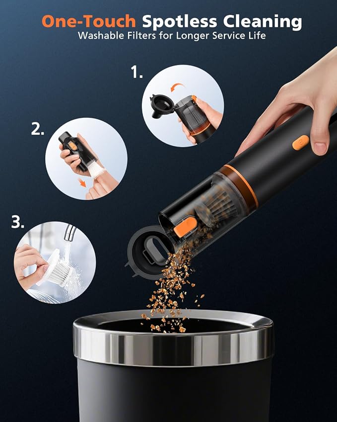 Car Vacuum Portable with 16000Pa Powerful Suction, Handheld Vacuum Cordless - Image 6