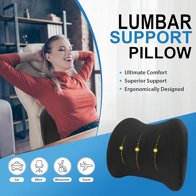 Memory Foam Lumbar Support Pillow Relieves Lower Back Pain - Image 2