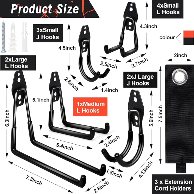 15 Pack Garage Hooks Heavy Duty - Image 2