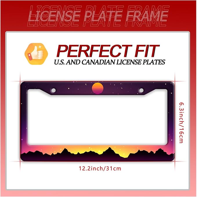 Mountain Sunset License Plate Frame Funny Mountains License Plate Frames - Image 7