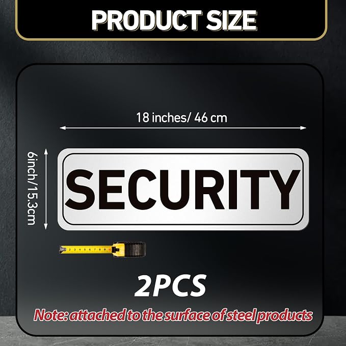 2 Pcs Security Officers Magnetic Signs Heavy Duty Reflective Security Sign - Image 2