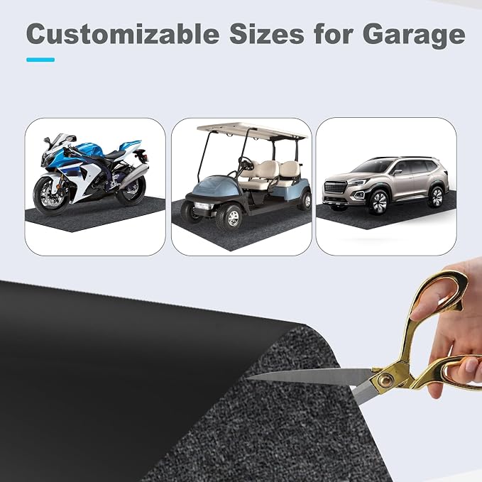 4.9 x 9.2 ft Garage Floor Mat for Under Car & Golf Cart, Oil Spill Mat to - Image 4