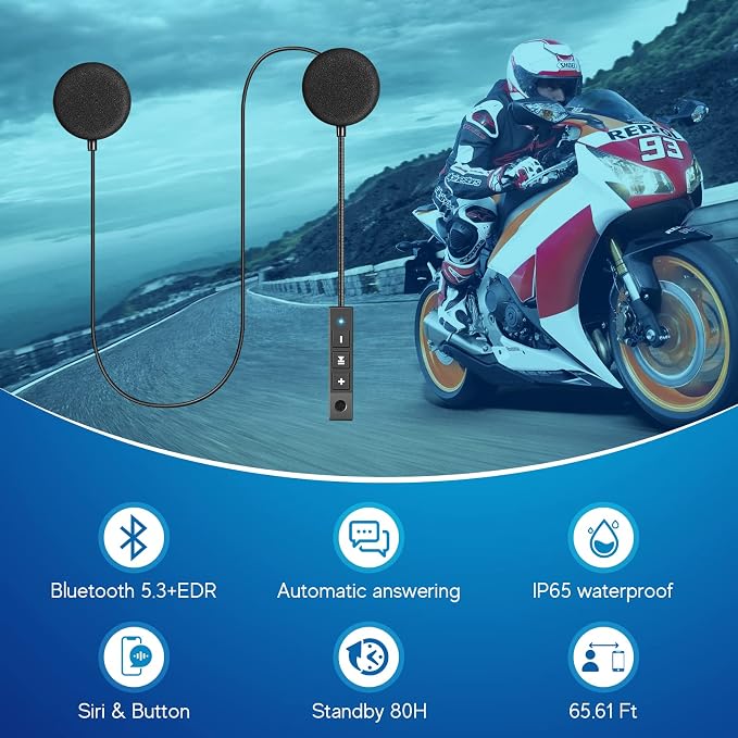 MAXTO Motorcycle Helmet Bluetooth Headset Outdoor Hands-Free Speaker Bluetooth - Image 3