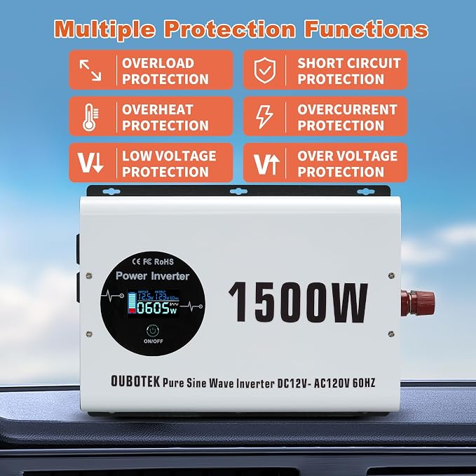 1500W Pure Sine Wave Power Inverter - Image 7