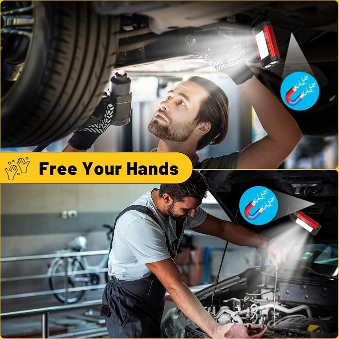 Rechargeable LED Magnetic Work Light 2 Pack, Portable Tool Gifts - Image 4