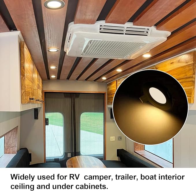 12 Volt LED Puck Light RV Boat Recessed Ceiling Light Super Slim LED Panel Light - Image 3