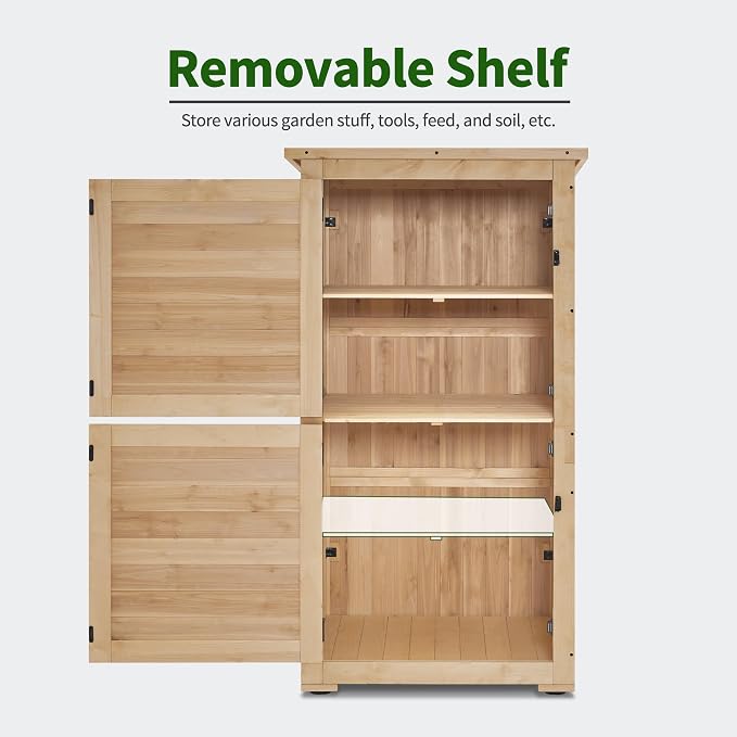 MCombo 30" Deep Wood Sheds & Outdoor Storage, Outside Garden Tool Cabinet Shed - Image 5