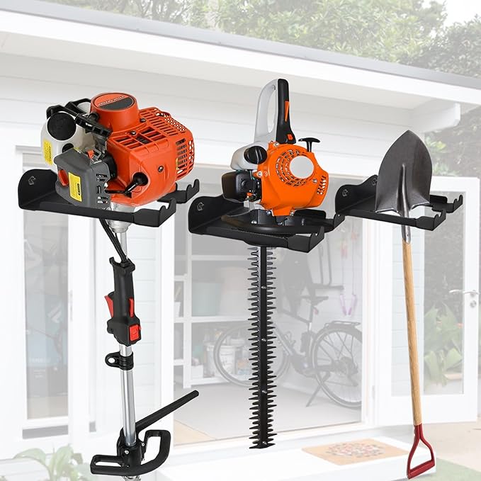 2PCS Garage Organizer Trimmer Rack, Heavy Duty Weeder Eater Hanger Trimmer - Image 2