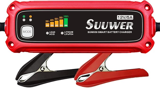 High-Efficiency 12V 5-Amp Smart Car Battery Charger, Battery Maintainer - Image 7