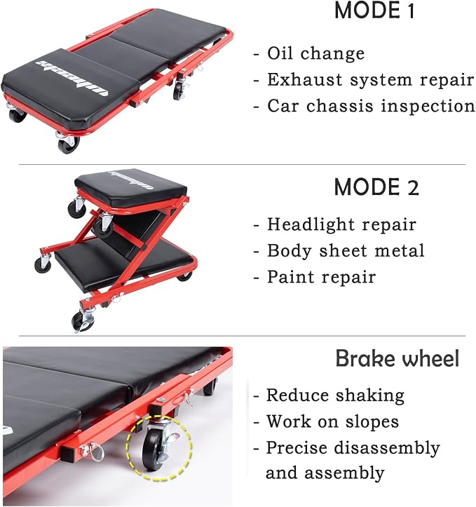 Mechanic Creeper 36 Inches 2-in-1 Z Seat - Image 2