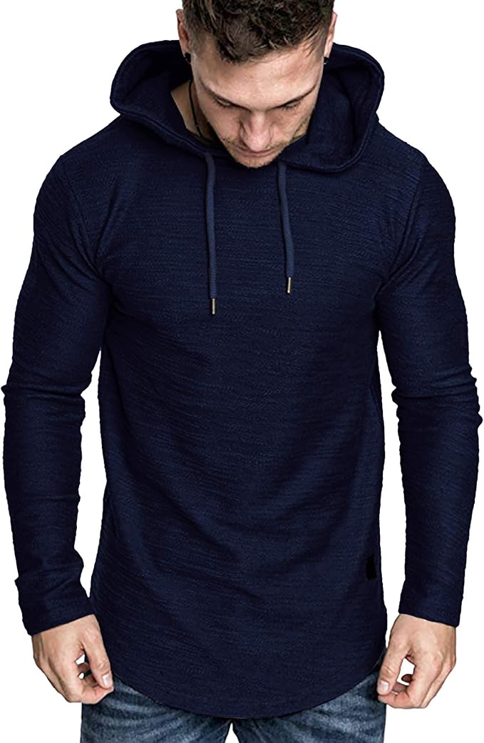 Lexiart Mens Fashion Athletic Hoodies Sport Sweatshirt Solid Color Fleece - Image 3